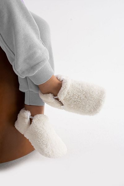 Funny Baby Non-Slip Sole Organic Baby Fleece Booties Ergonomic Soft Comfortable Flexible