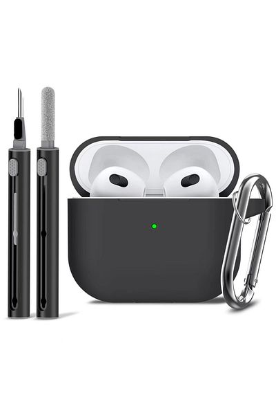 Choice Airpods 3 Black Airpods 3 Case Cover With Cleaner Kit,soft Silicone Protective Case For Apple Airpod