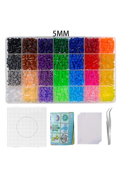 Choice 5mm 2450pcs 28 Colors 2.6mm/5mm Set Iron Beads Melting Beads Pixel Art Puzzle Diy 3d Puzzles Toy Han