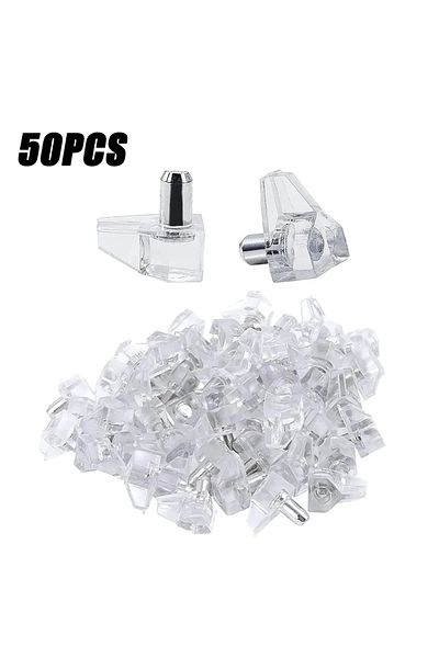 Choice 50pcs 10/500pcs Transparent Shelf Studs Pegs Plastic Laminate Support Cabinet Wardrobe Shelves Glass