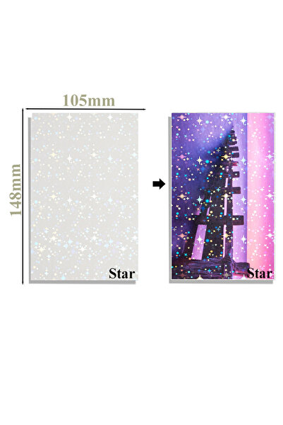 Choice نجمة 50 قطعة 50 ورقة فيلم الترقق البارد المقاوم للماء A6 الهولوغرام نق...