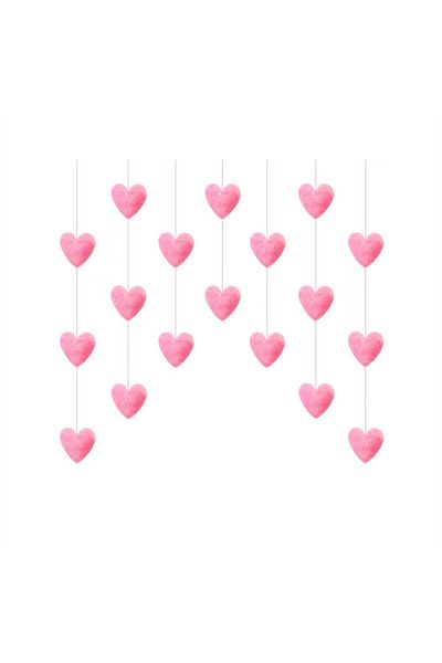 Choice Light Pink New Heart Shaped Curtain Door Hanging Decoration Korean Style String Pendant High Beauty