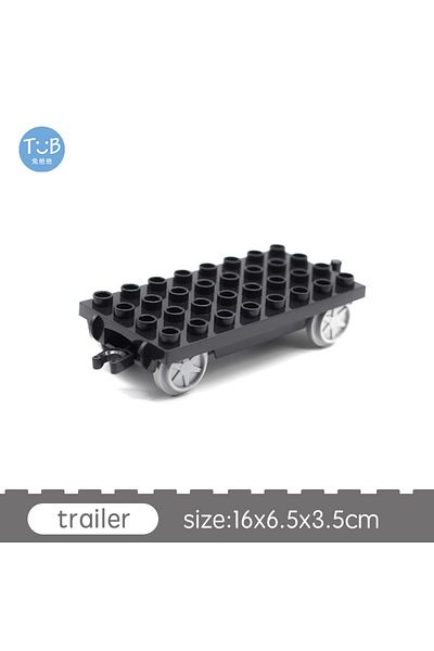 Choice Trailer Big Size Block Bricks Train Tracks Traffic Stop Lights Straight Duploes Black Accessories D