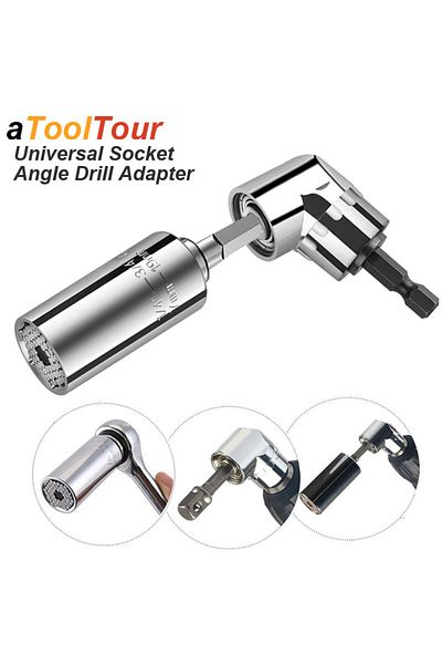 atooltour Universal Socket Sleeve Grip Ratchet Wrench Angle Drill Adapter Driver Extension Muti Tool Attach...