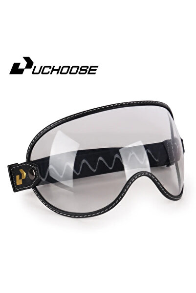 Choice خوذة دراجة نارية شفافة مفتوحة الوجه بتصميم كلاسيكي عتيق تناسب جميع الأ...