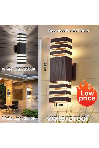 Choice E27 Base Square Type C Warm Light Bulb LED Outdoor Wall Lights E27 Up Down Exterior Wall Sconce IP65