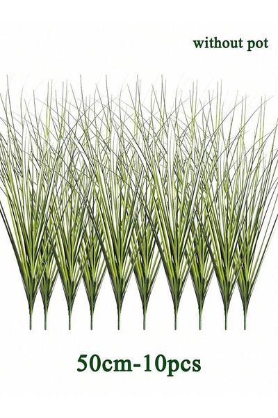 Choice 50cm 10pcs Artificial Reed Grass Large Fake Onion Grass Plants Tropical Green Plants Leaves Bouquet