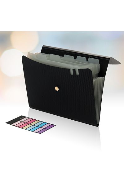 Choice Black Expanding File Folders, A4 Size Accordion File Organizer, 7 Pockets Folders For Documents, For