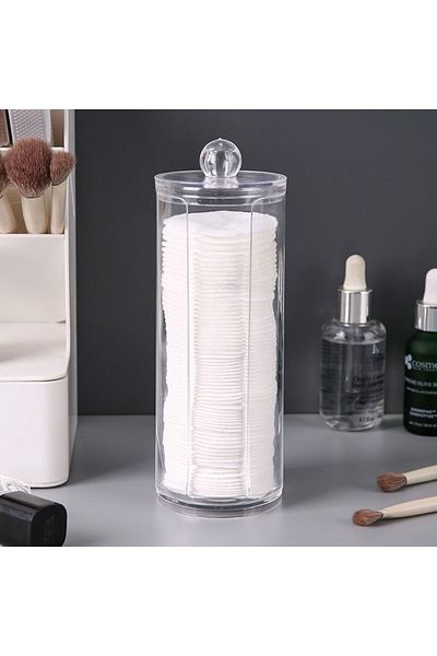 Choice 3 Acrylic Cotton Swab Makeup Organizer Cosmetics Storage Box Portable Make Up Cotton Pad Holder Con.