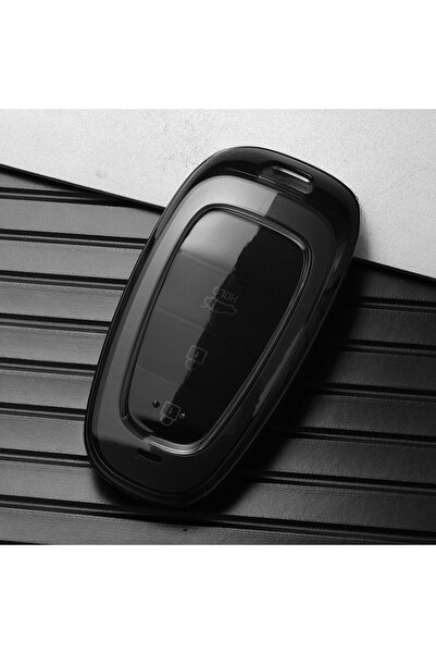 Choice1 غطاء حامل مفاتيح السيارة من مادة TPU الشفافة باللون الأسود لسيارة Hyu...