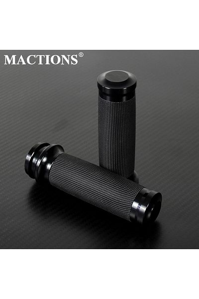 MACTIONS مقابض يد سوداء مقابض إلكترونية للدراجات النارية مقاس 1 بوصة و25 مم مقابض يد سوداء لدراجات هارلي تورينج رود كينج GL