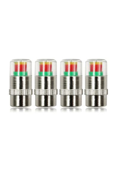 Choice 4pcs 4pcs 2.4 Bar Car Tire Pressure Guage Cap Sensor Indicator Alert Monitoring Tool Tyre Cap Indica