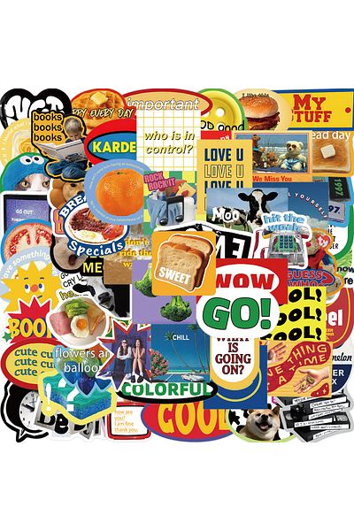 Choice 60 Pcs 60pcs Cool Ins Style Simple Retro Label Vinyl Waterproof Stickers For Water Bottle Laptop Ska