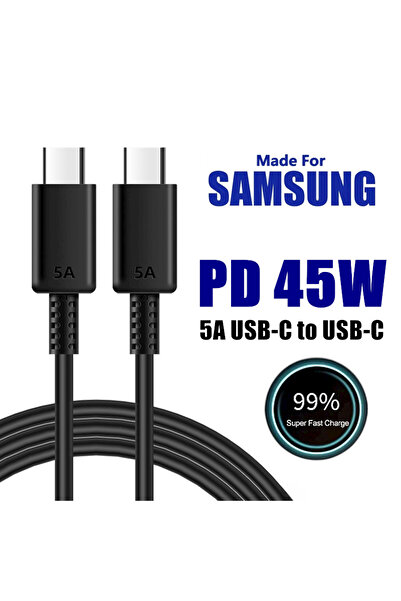 Choice كابل شحن فائق السرعة مزدوج USB-C بطول 1 متر، بقدرة 5 أمبير، يدعم الشحن السريع PD بقدرة 45 واط، متوافق مع هواتف S22 وS23 وS24 Plus وNote 20 Ultra