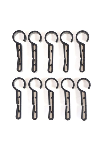 Choice Black 10pcs Plastic Helmet Clips Attachment Head Light Clamps Black Set Headlamp Hook