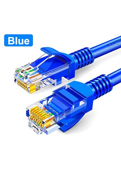 Choice موصل Rj45 أزرق بطول 10 أمتار وموسع شبكة إيثرنت من الفئة 5 وقناة UTP و4 أزواج من كبلات التصحيح مقاس 24AWG