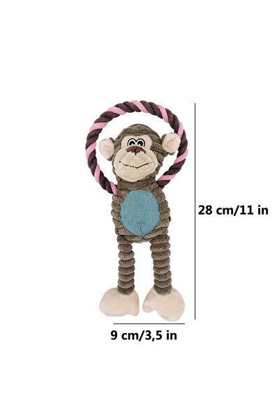 Choice Monkey Fun Dog Toy Monkey Shape Corduroy Chew Toy For Dogs Puppy Squeaker Squeaky Plush Dog Toy Pet