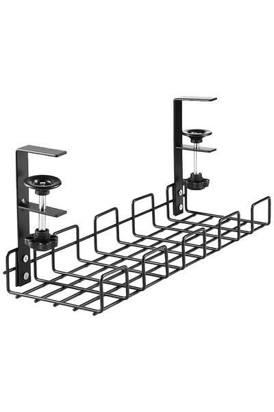 Choice Black Cable Management Box Under Desk Cable Organizer Storage Shelf Desk Wire Management Cable Tray