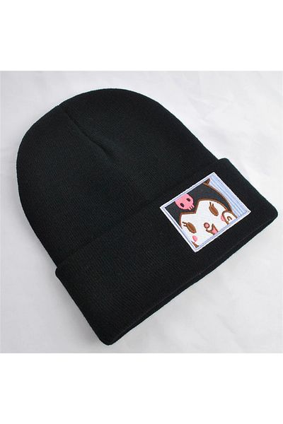 Choice Kuromi Sanrio Knitted Hats Melody Cinnamoroll Hello Kitty Kuromi Embroidered Knitted Autumn Winter W