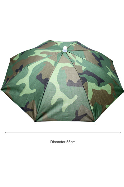 MOJOYCE قبعة شمسية محمولة مموهة بطول 55 سم، قابلة للطي، مناسبة للصيد في الهوا...