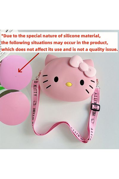 Choice Pink Hello Kitty Small Bag Adorable 3d Cartoon Cute Silicone Zipper Bag Kawaii Waterproof Crossbody