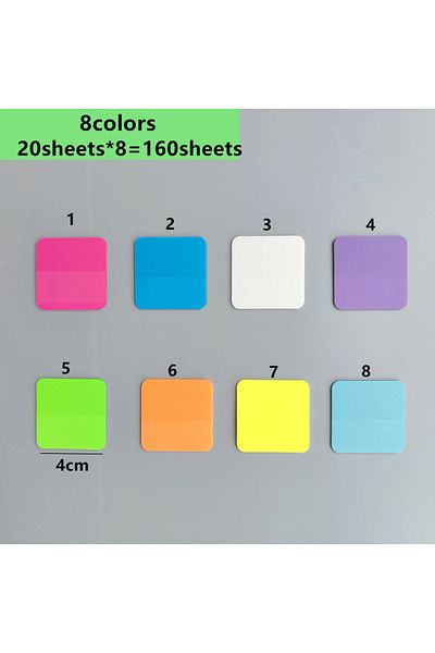 Choice Square 160pcs 160 Pack Round Fluorescent Sticky Notes, Waterproof Durable Notes, Multipurpose Bookm