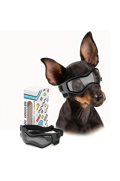 Choice S Black Dog Sunglasses Soft Adjustable Uv Protection Pet Goggles Easy Wear Puppy Glasses For Small M