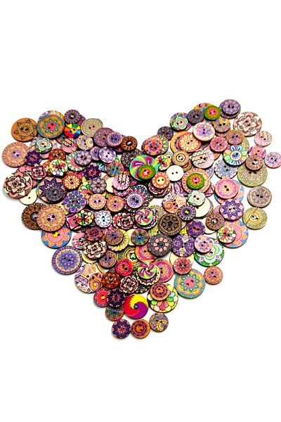 Choice 100Pcs Retro Round Wooden Buttons DIY Hand-Sewing Process Printing Wood Chips 15/20/25mm Two-Hole...