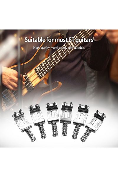 Choice Electric Guitar Bridge Saddles With Wrench Electric Guitar Replacement Parts for ST Guitar 6Pcs