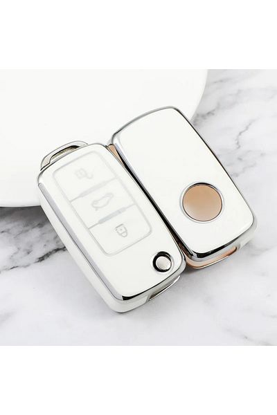Choice White Tpu Car Key Case Cover For Vw Polo Jetta Tiguan Passat Golf Beetle Scirocco Skoda Octavia Fabi