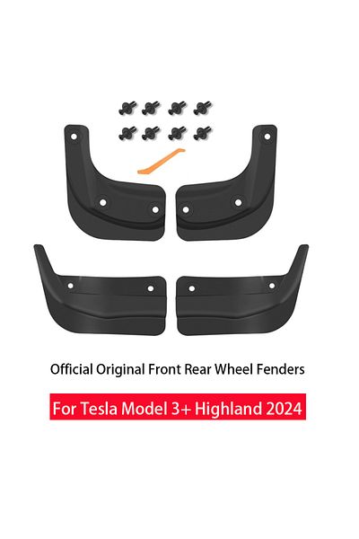 Choice 4pcs Mudguard Mud Flaps For Tesla Model 3 Highland 2024 Mudguard Official Original Front Rear Wheel