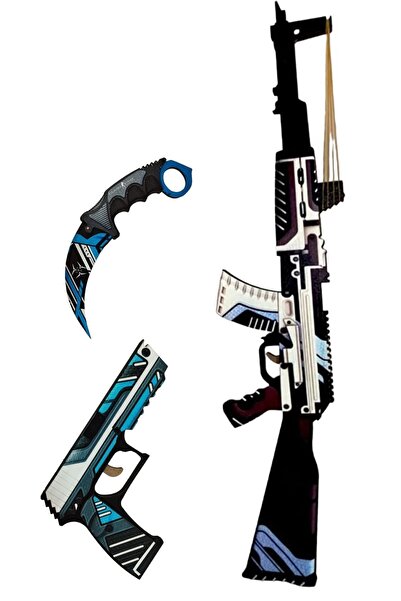 HG Home&Game CS-GO Ak47 مجموعة كاملة من هدايا الألعاب المصنوعة من الجلد - خشبية