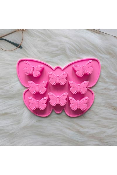 Choice Pink 1pc 8 Cavity Butterfly Silicone Candy Mold Fondant Mold For Diy Pudding Chocolate Jelly Biscuit
