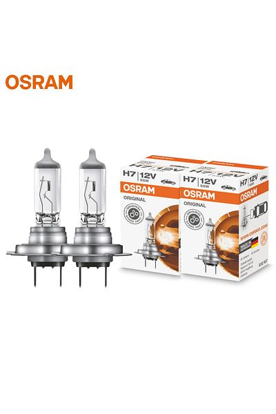 Choice H7 قطعتان (زوج واحد) قطعتان من Osram H7 الأصلية 12 فولت 55 وات Px26d مصباح هالوجين قياسي للسيارة 3200 كلفن عالي ومنخفض