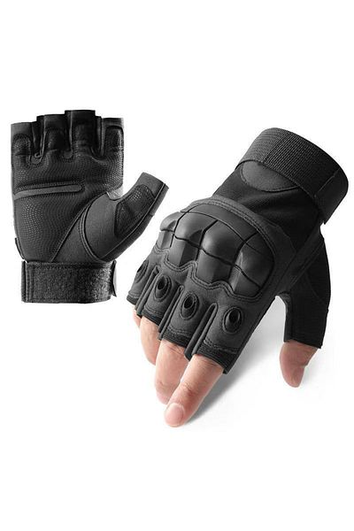 Choice L Black-1 Outdoor sport Hunting Full Finger Walking Gloves Mountaineering Gloves Touch Design Fitnes
