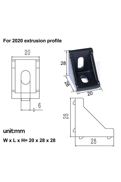 Choice 10pcs 2020 5pcs/10pcs 2020 3030 Corner Bracket Fitting Black Angle Aluminum Connector 3060 4040 4080