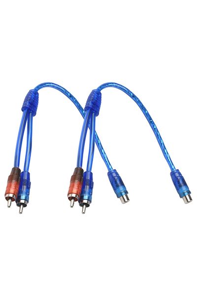 Choice 2pcs 2pcs Set Rca Audio Cable "y" Splitter Adapter Computer 1 Female To 2 Males Cord 12 Inch Cables