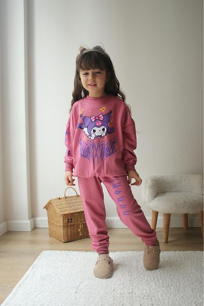 öykümgaleria Girl's 2-Thread Fabric Seasonal Bottom Top Set
