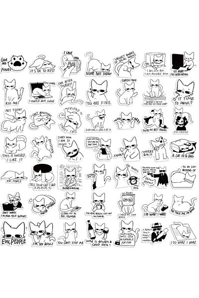 Choice 50pcs All 50pcs Super Cute Kitten Cat Meme Sticker For Luggage Laptop Cup Skateboard Journal Gift Wa