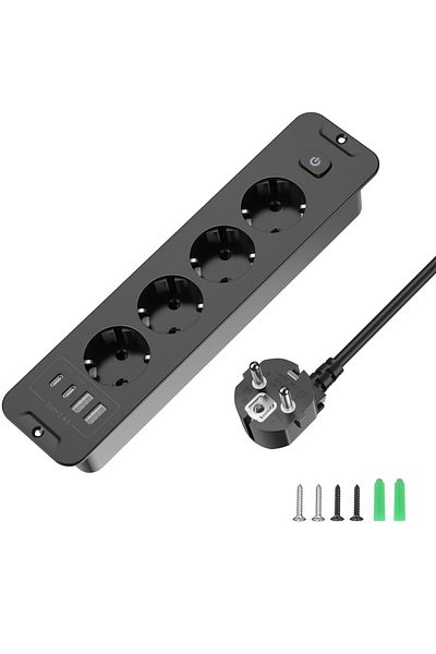 Choice 110-250v Eu 4 Black Eu Plug Desktop Built-in Power Strip Socket With 4/6 Ac Power Sockets 2 Usb 2 Ty