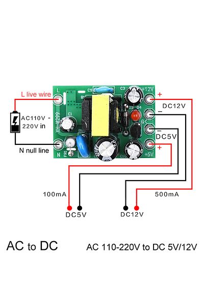Choice 1pc New Hot Mini AC-DC Converter AC 110V 220V To DC 12V 0.2A+5V Module Board Wholesale