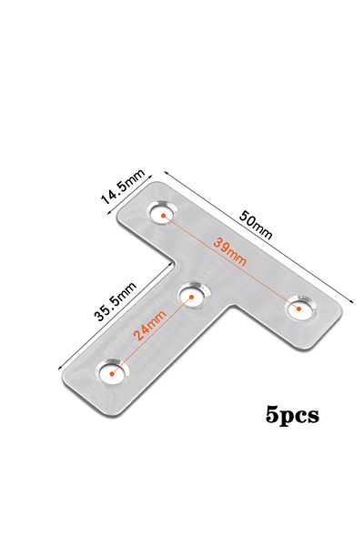 Choice 5pcs-silver-t 5pcs T&l Stainless Steel Corner Brace, Black And Silver Corner, Suitable For Wardrobe