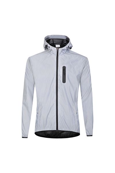 WOSAWE Eu L (ASIA XL) Bl210 Hooded Jacket Men's Fully Reflective Jacket Outdoor Lightweight Windbrea