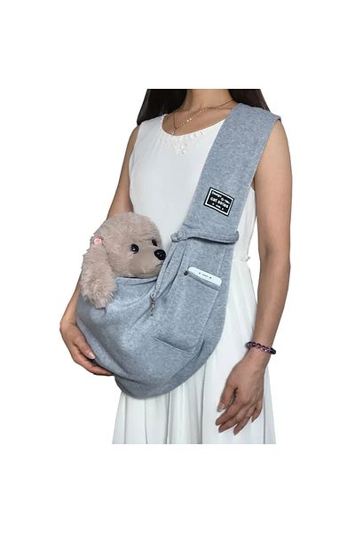 Choice Gray Comfortable Pet Crossbody Shoulder Bag Outdoor Travel Portable Cat Puppy Sling Carrier Bag Dog