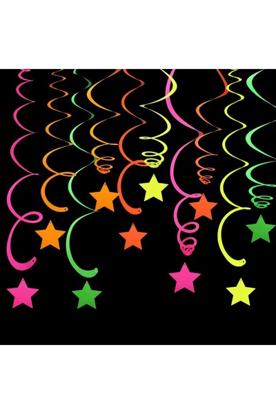 Choice M MULTI 1 PackX5colors Star Swirl hanging Decoration Glow in the Dark ...