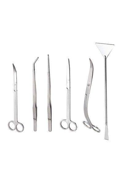 Choice Aquarium Scissor Tools Fish Tank Tweezer Plants Wave Scissors Grass Stainless Cleaning Tools Stor...