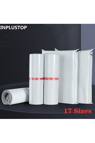 Choice 50x55x5 سم 20 قطعة من Inplustop أكياس بريدية سريعة جديدة باللون الرمادي والأبيض من Ploy حقيبة تخزين مغلفة غير شفافة