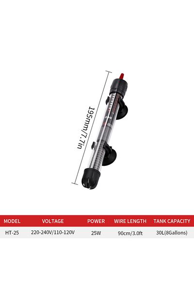 Choice 25w Eu Plug Aquarium Fish Tank Heater Submersible Fish Tank Heater Sensitive Thermostat Multi-angle