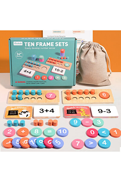 Choice مع صندوق لوحة أرقام خشبية للأطفال، مطابقة معرفية، عملية الجمع والطرح، ...