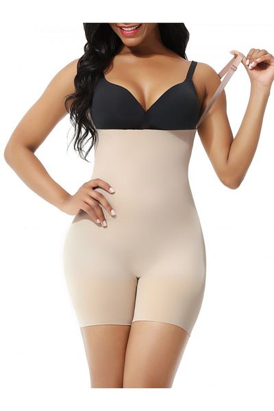 MİSTİRİK Pagliye Model Detachable Strap Laser Cut Shorts Corset Skin Color